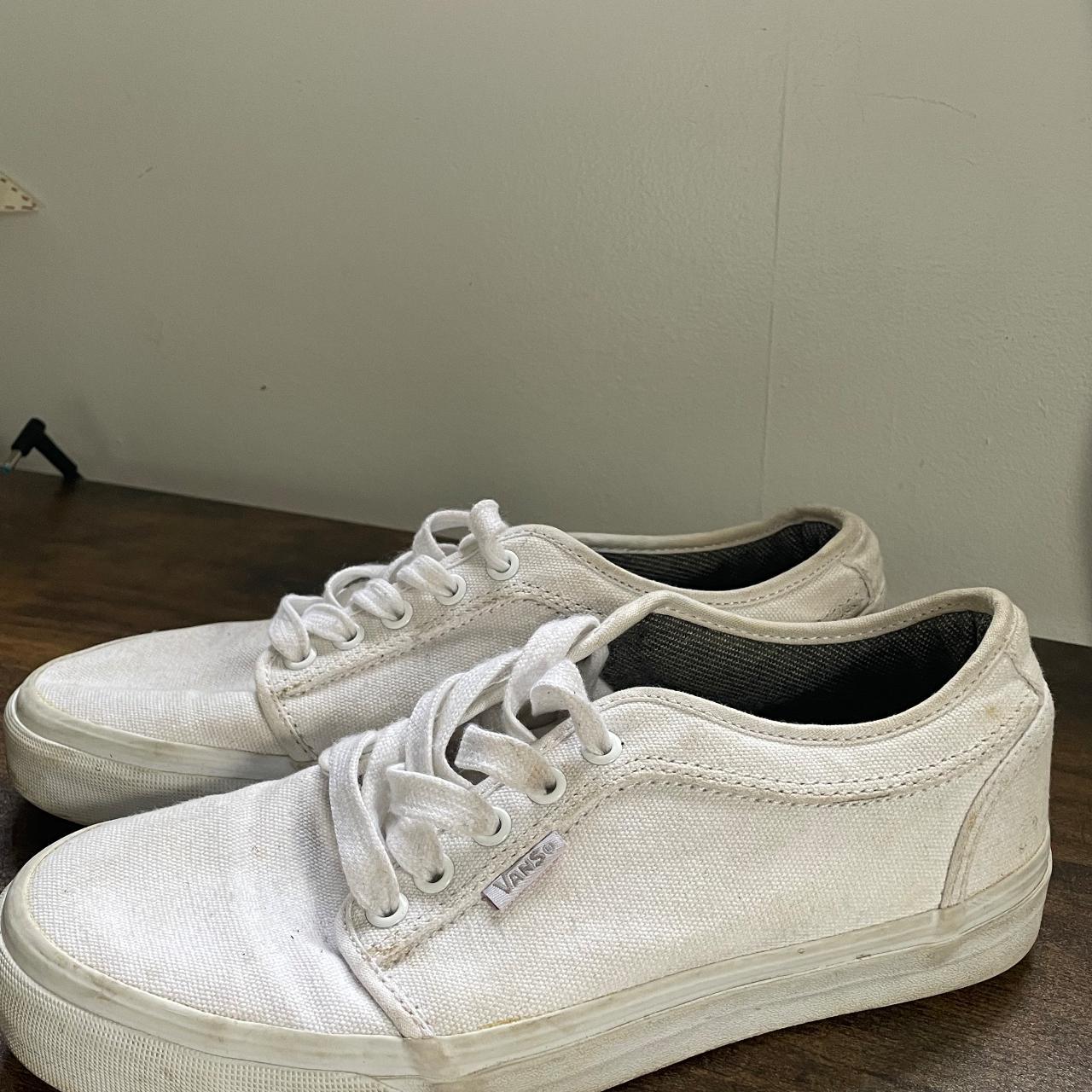 White tie up vans cheap