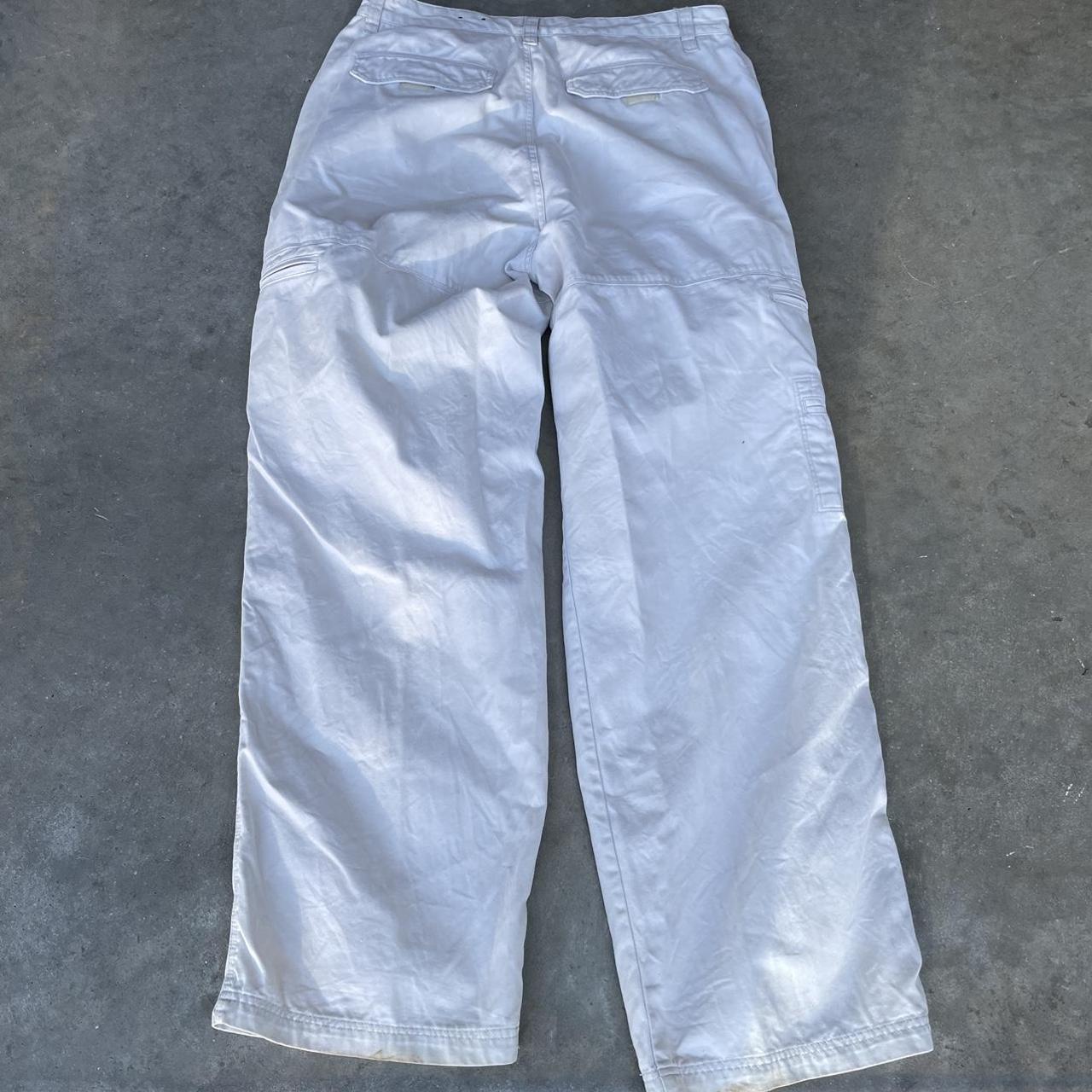 Lee Men's White and Grey Trousers | Depop