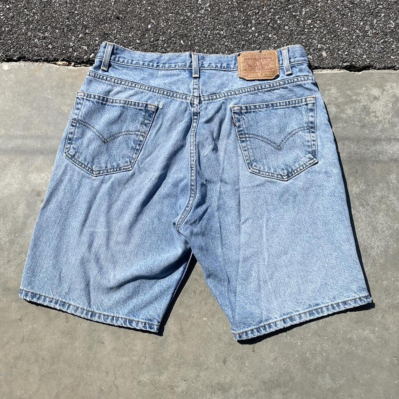 90s Levis Jean Shorts🎲🍊 Tagged 36, faded... - Depop