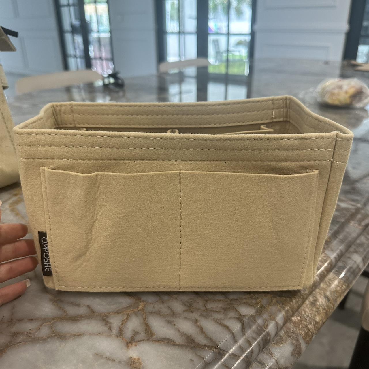 beige tote bag organiser suitable for marc jacobs... Depop