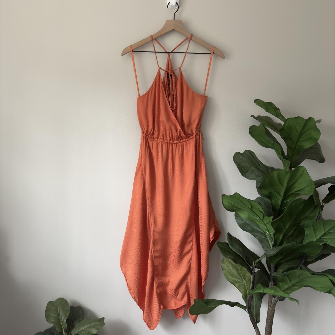 BCBGMaxAzria Handkerchief Hem Halter Tie Back Neck Depop