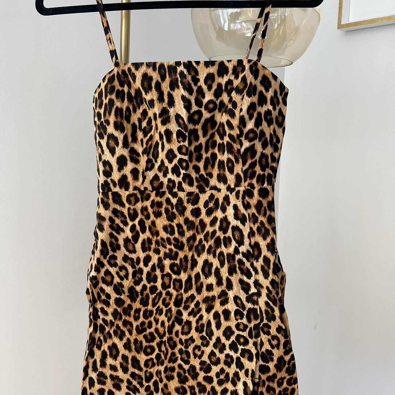 Zara Cheetah print dress SIZE SMALL - Depop