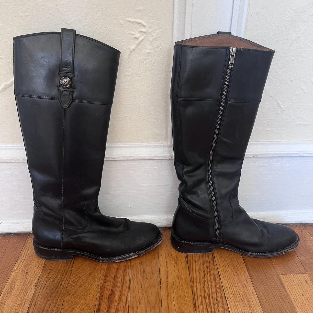 Frye Jayden Button Tall Leather Riding Boots... - Depop