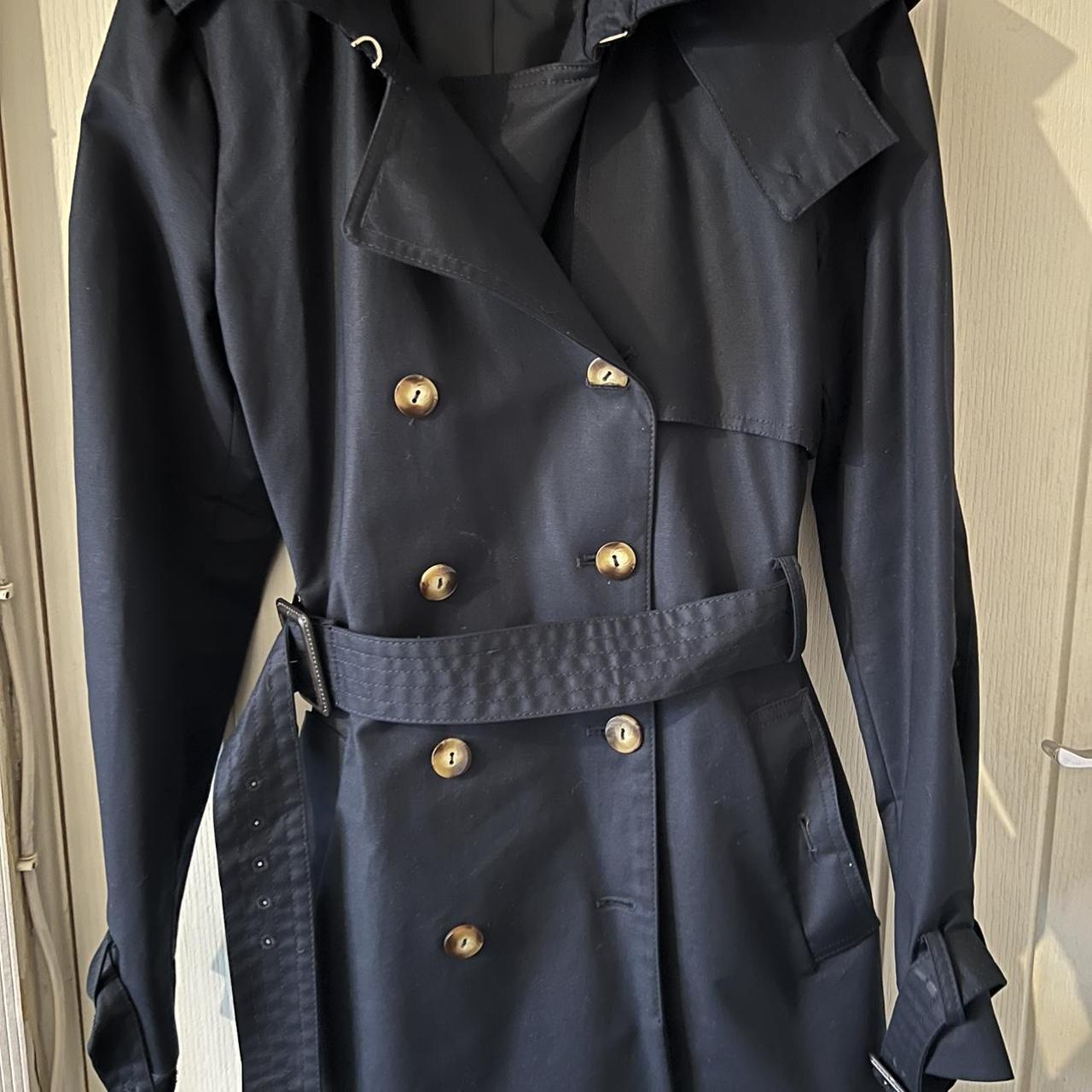 Mango Women's Navy Coat | Depop