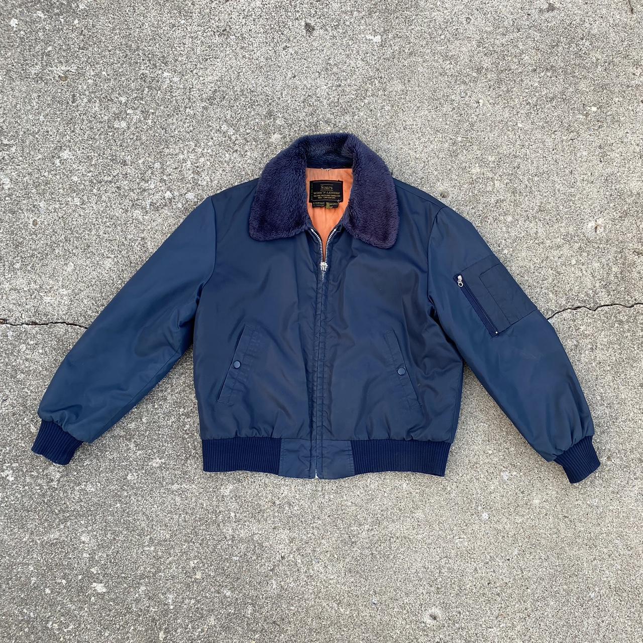 Women's Navy and Orange Jacket | Depop