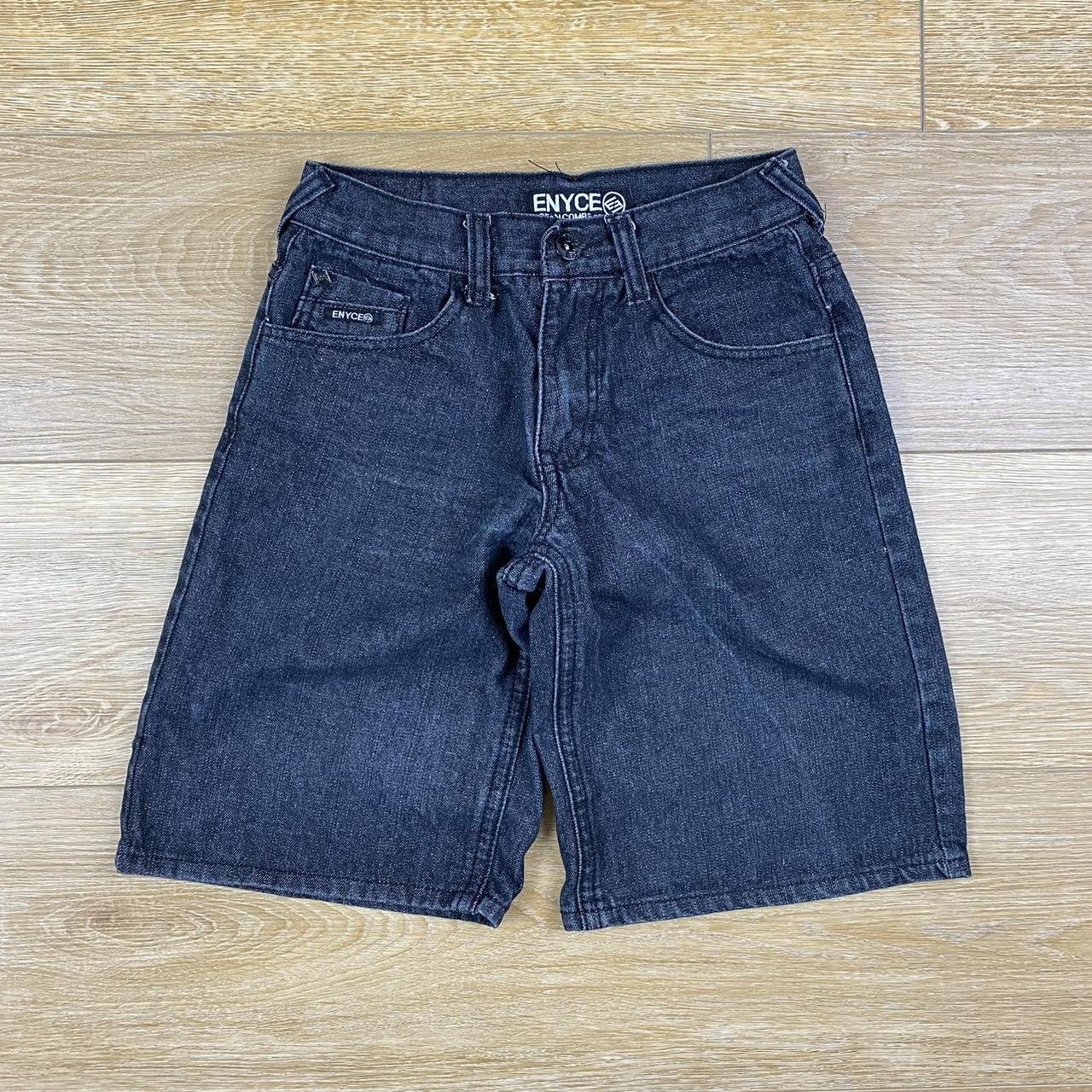 Vintage Y2K faded black Enyce baggy jean shorts... - Depop