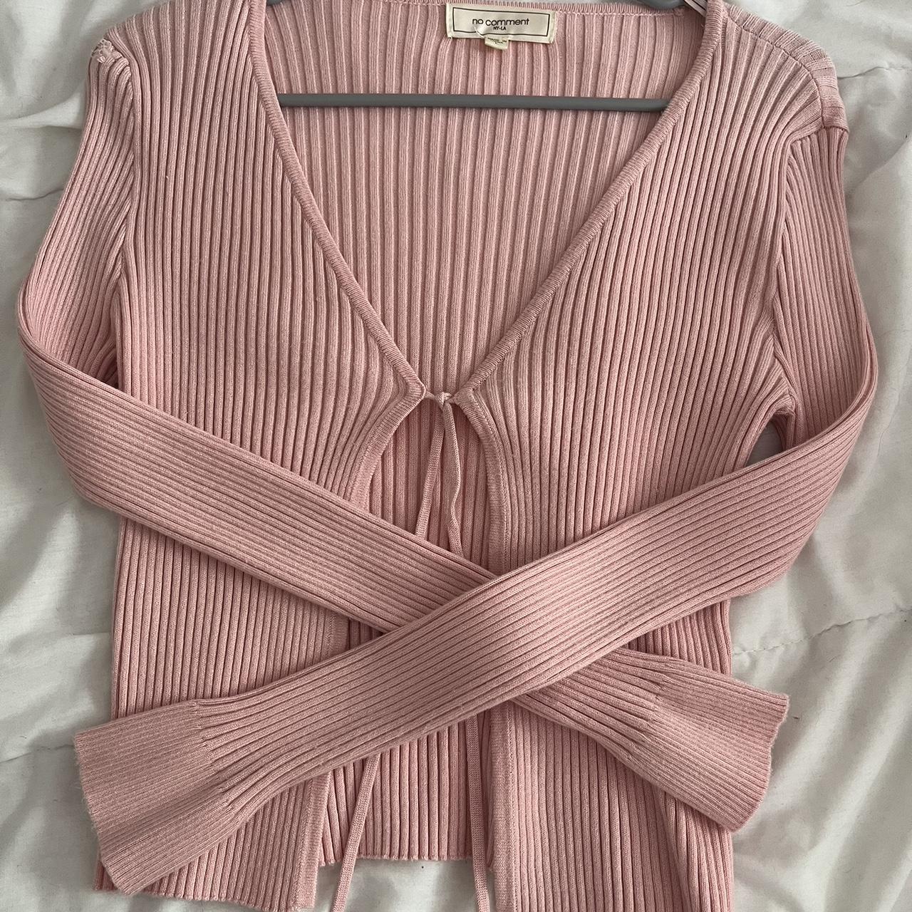 Ballerina coquette light pink tie sweater #coquette... - Depop