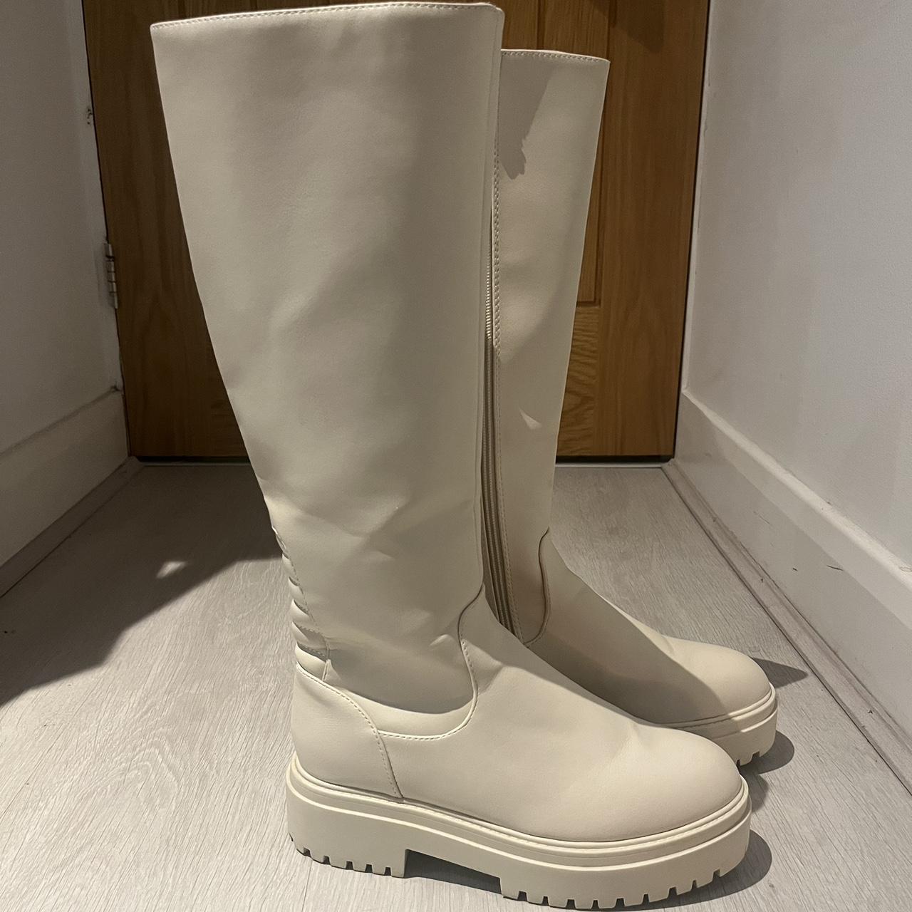 PRIMARK cream boots size UK 5 •goes to just below... Depop