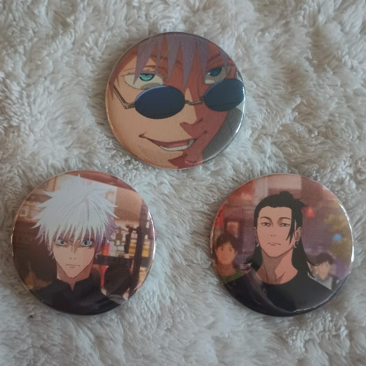 Jujutsu Kaisen button pins set of 3 Gojo, and... - Depop