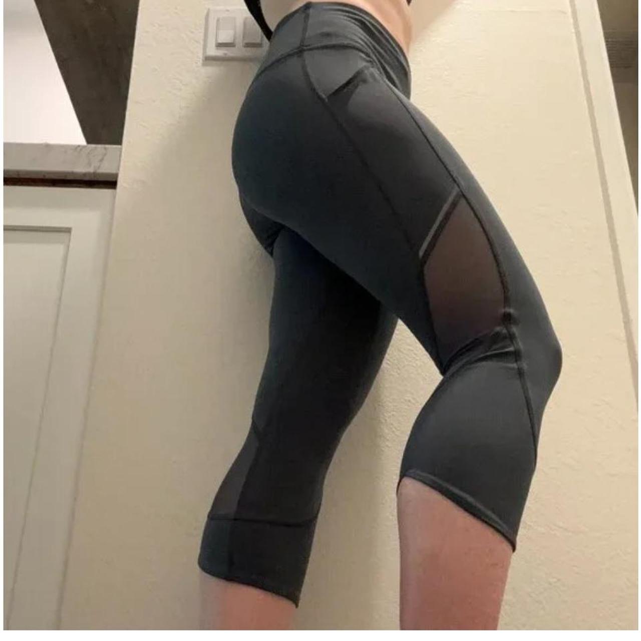 Lululemon Gray Capri Mesh on sides Size 8 Like new | Depop