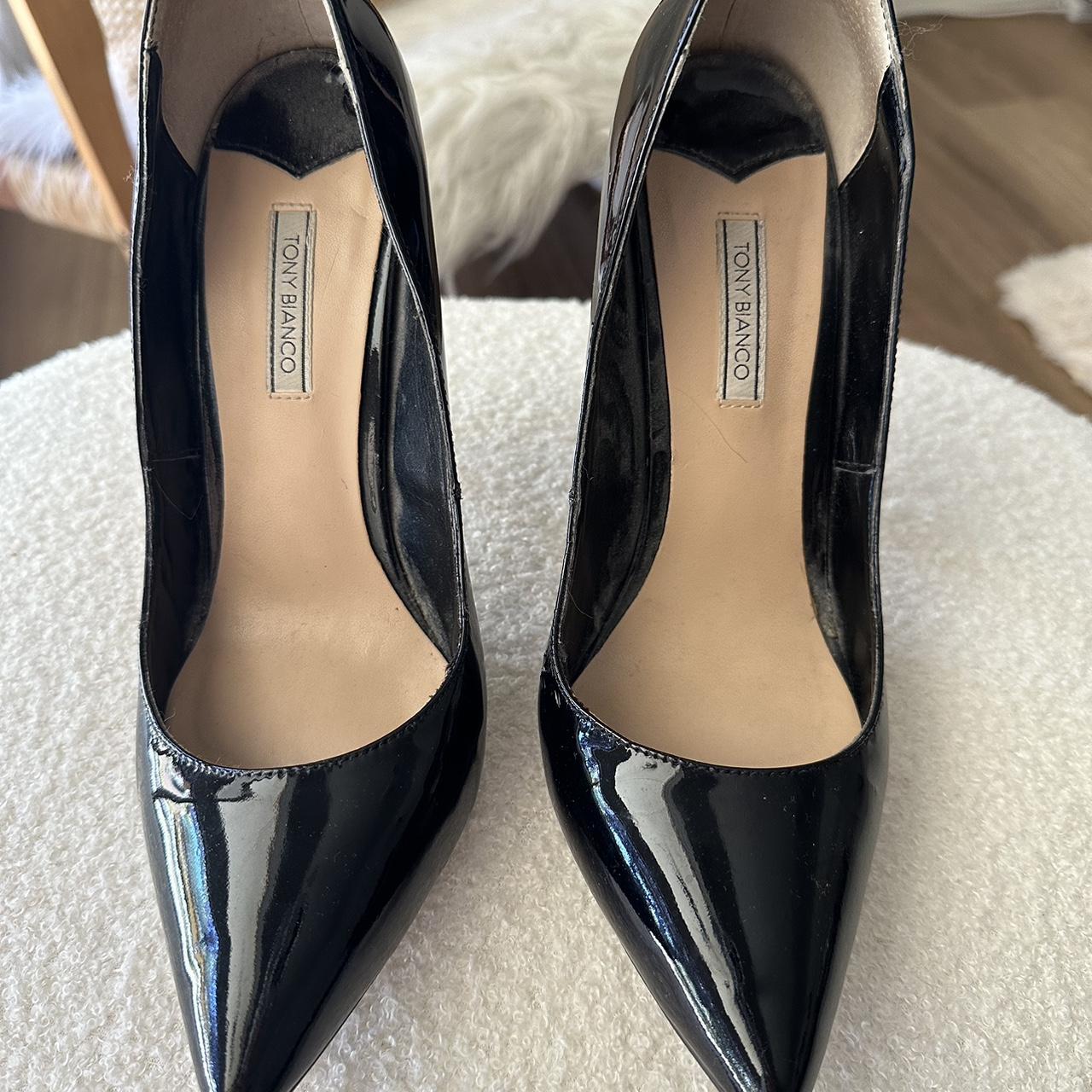 Tony Bianco Anja black patent pointed heels 👠 Size... - Depop