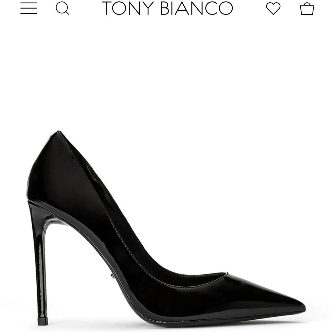 Tony Bianco Anja black patent pointed heels 👠 Size... - Depop