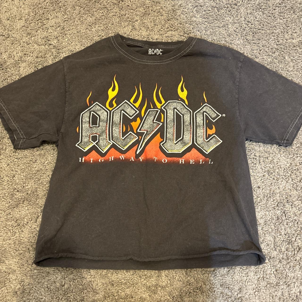 Glittery AC/DC crop top size small - Depop