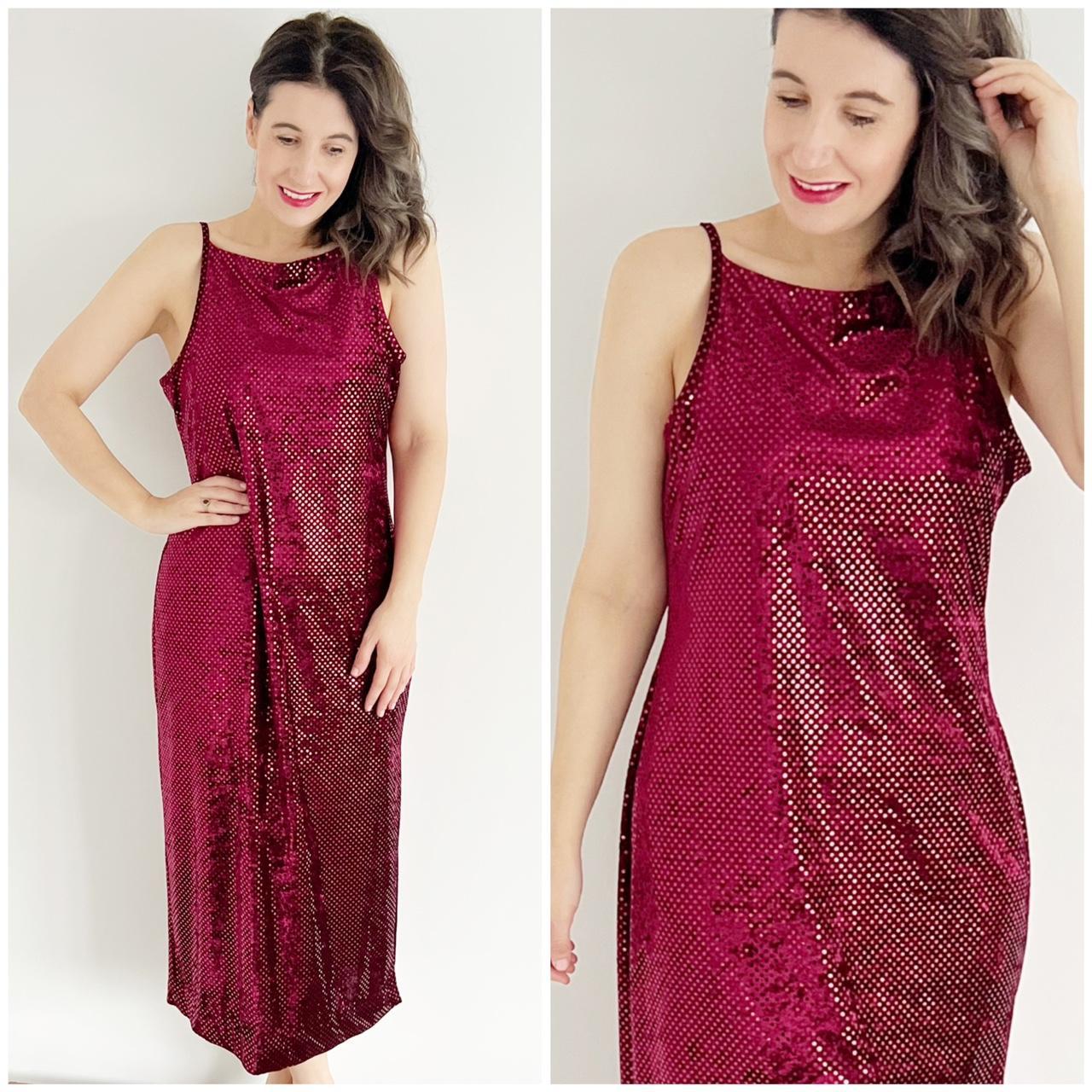 Debenhams Women's Red and Pink Dress Depop