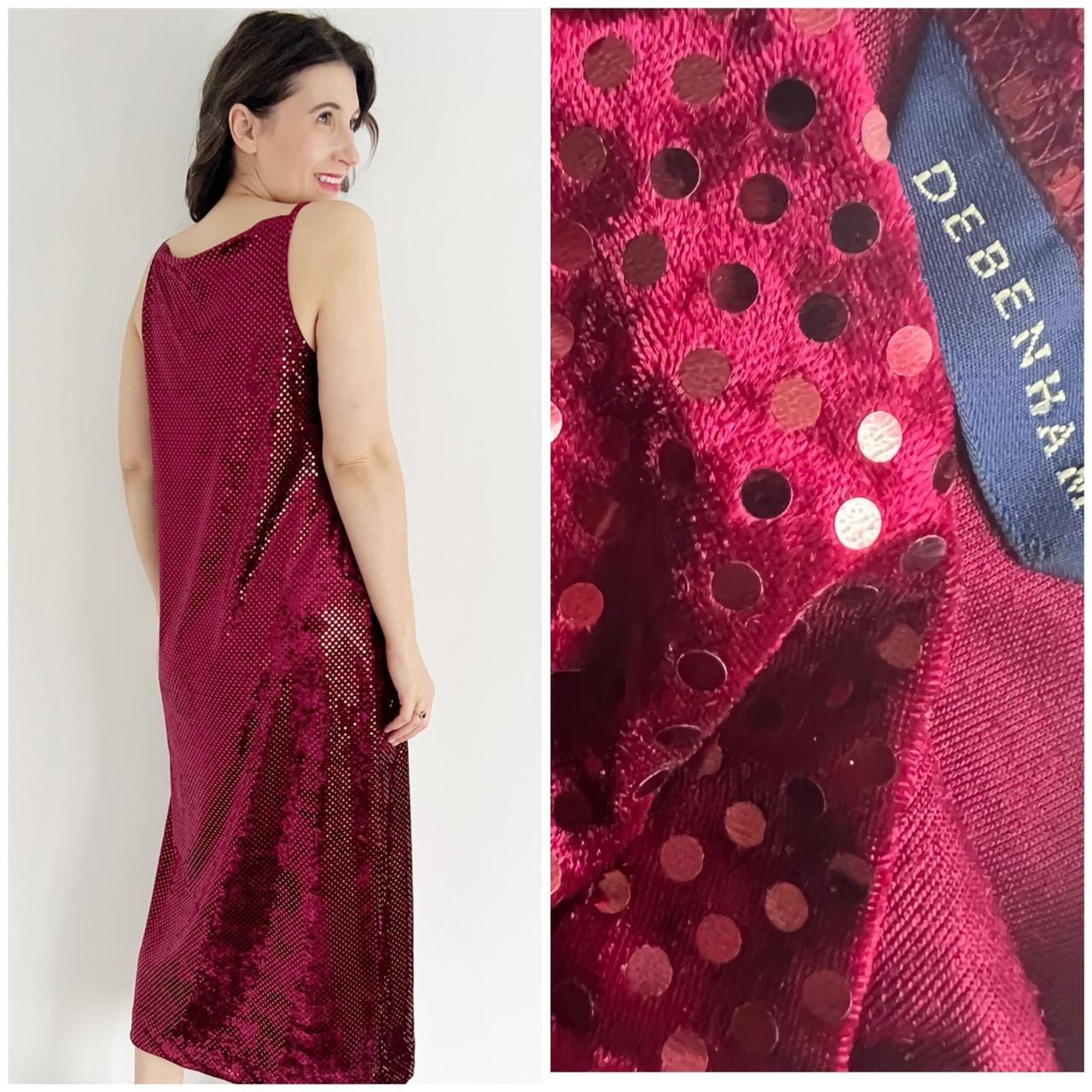 Debenhams Women's Red and Pink Dress Depop