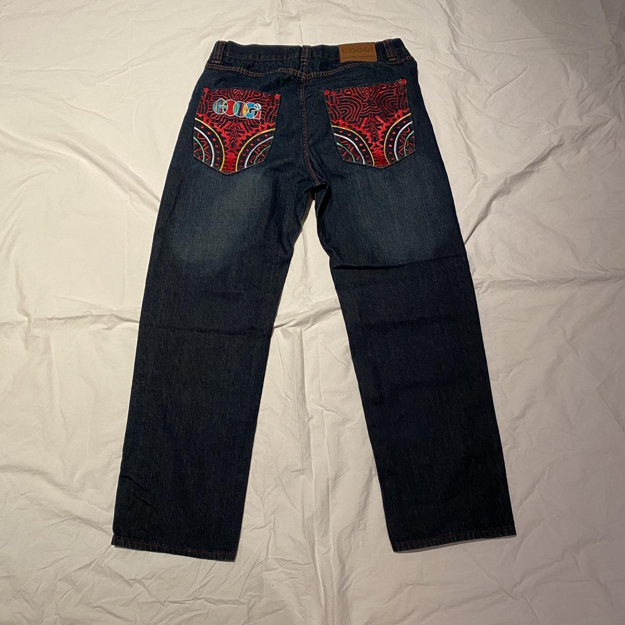 Coogi Men's Blue and Red Jeans