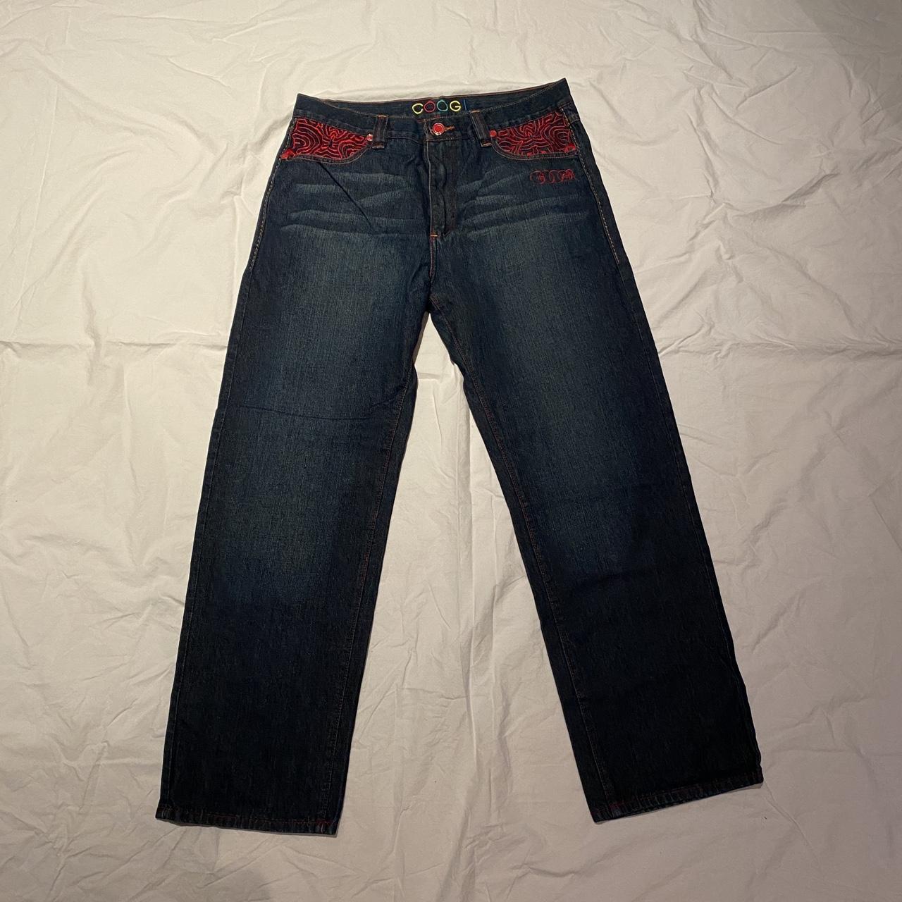 Coogi Men's Blue and Red Jeans (2)
