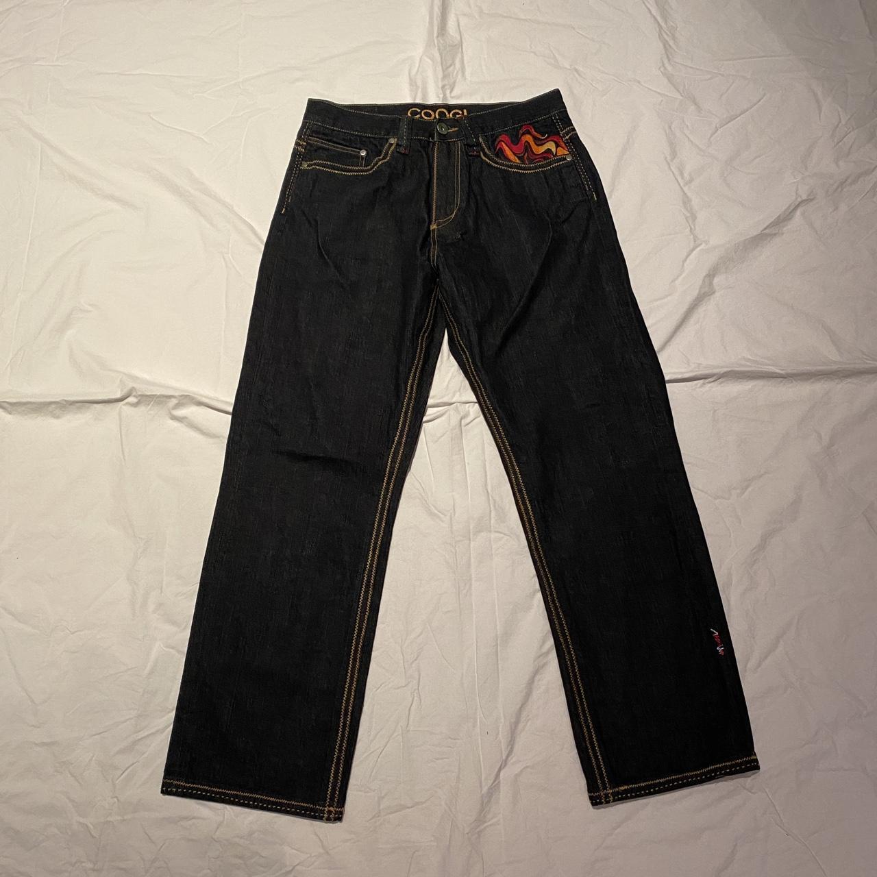 Coogi Men's Navy and Red Jeans (2)