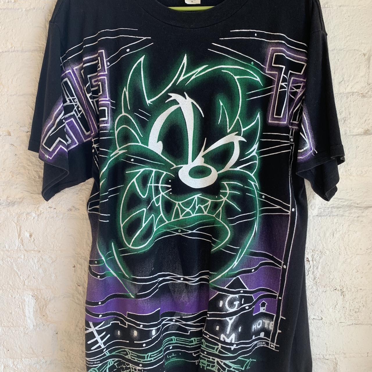 Looney Tunes Men S Black And Purple T Shirt Depop