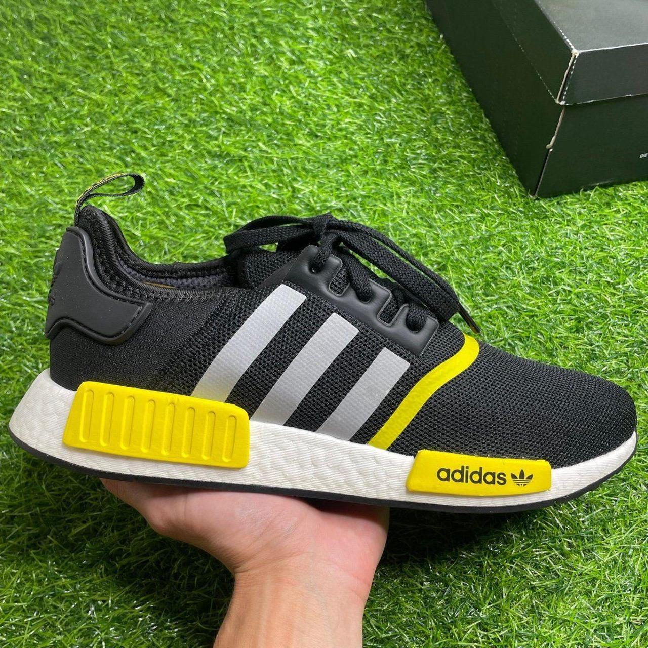 adidas NMD R1 Thunder White Black Yellow Grey Size. Depop