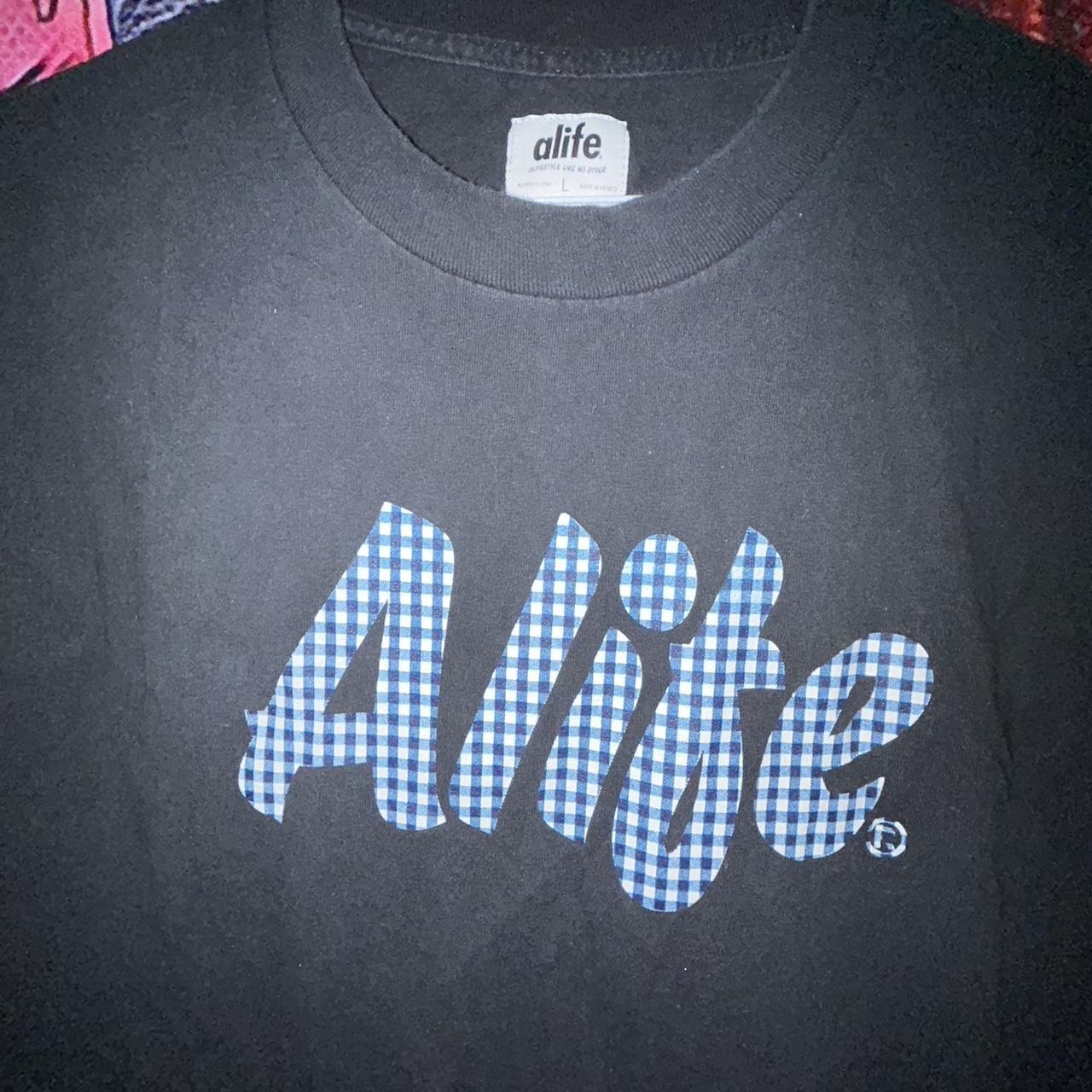 Alife Men's Black and Blue T-shirt (3)