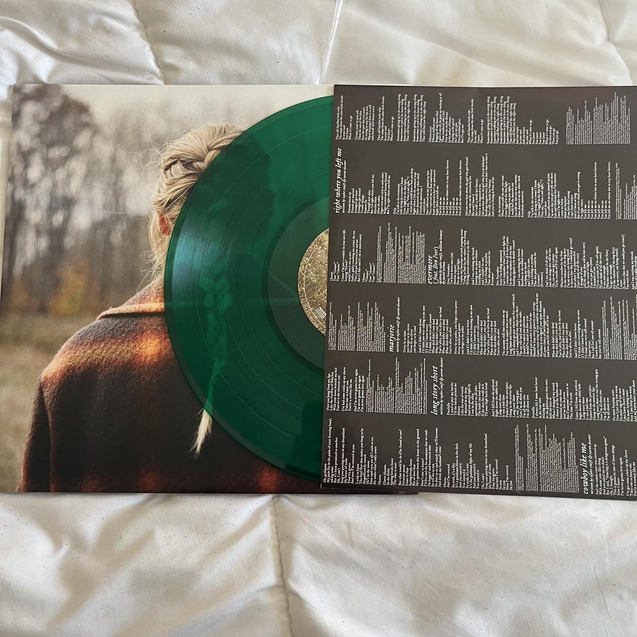 Taylor swift evermore green vinyl NEVER PLAYED... - Depop