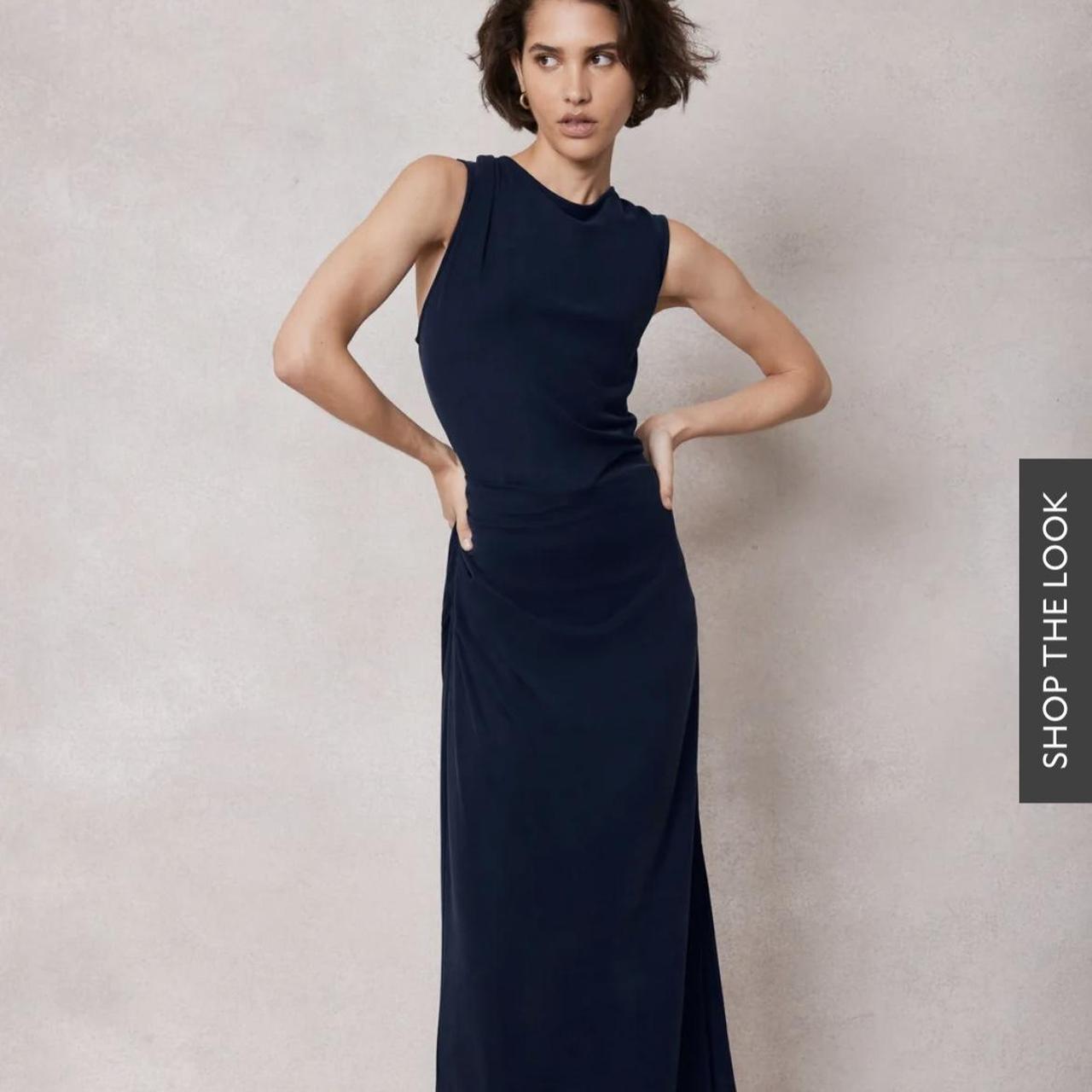 Mint Velvet navy dress. Size L. Really flattering.... Depop