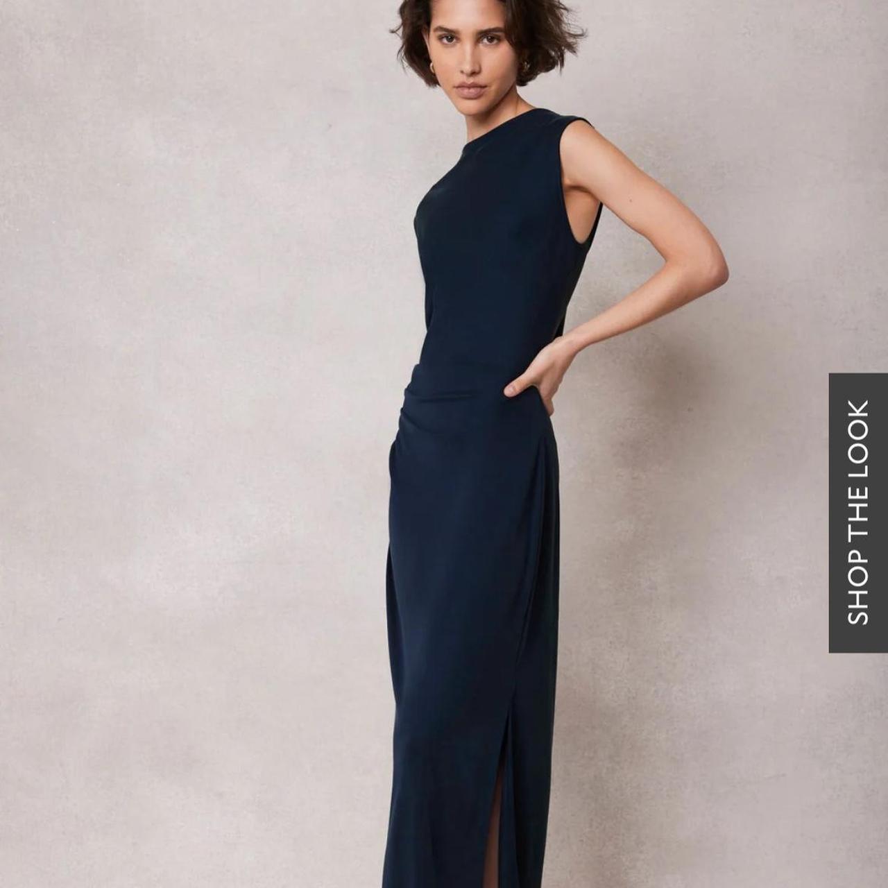 Mint Velvet navy dress. Size L. Really flattering.... Depop