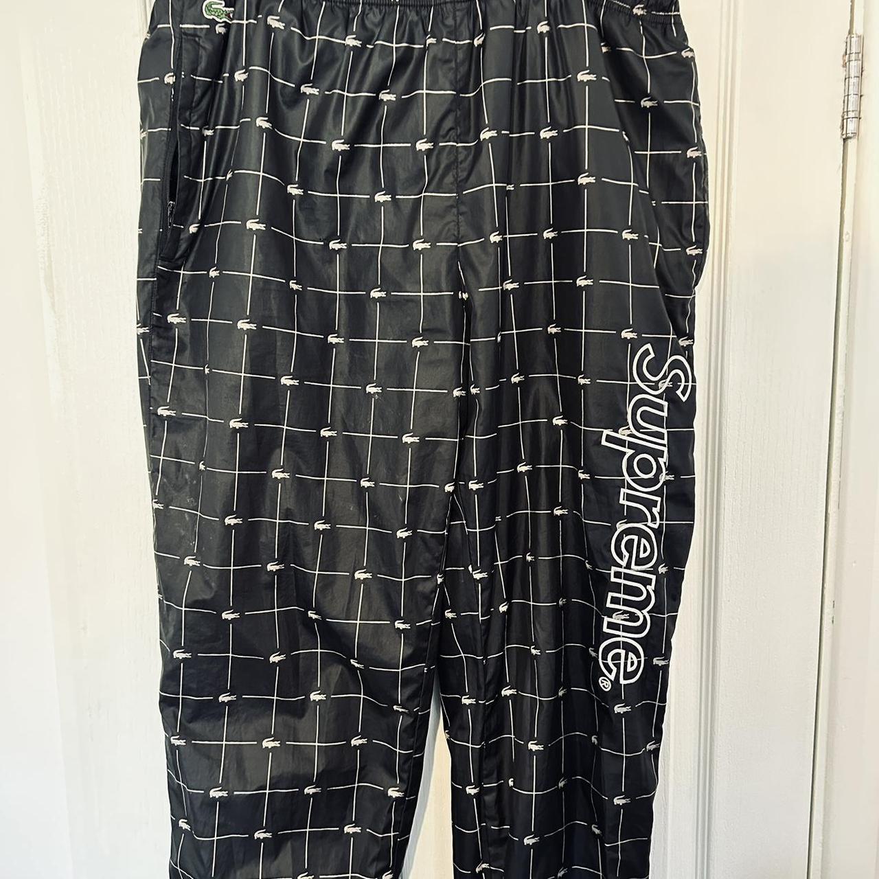Supreme LACOSTE Reflective Grid Nylon Track Pant Black for Women
