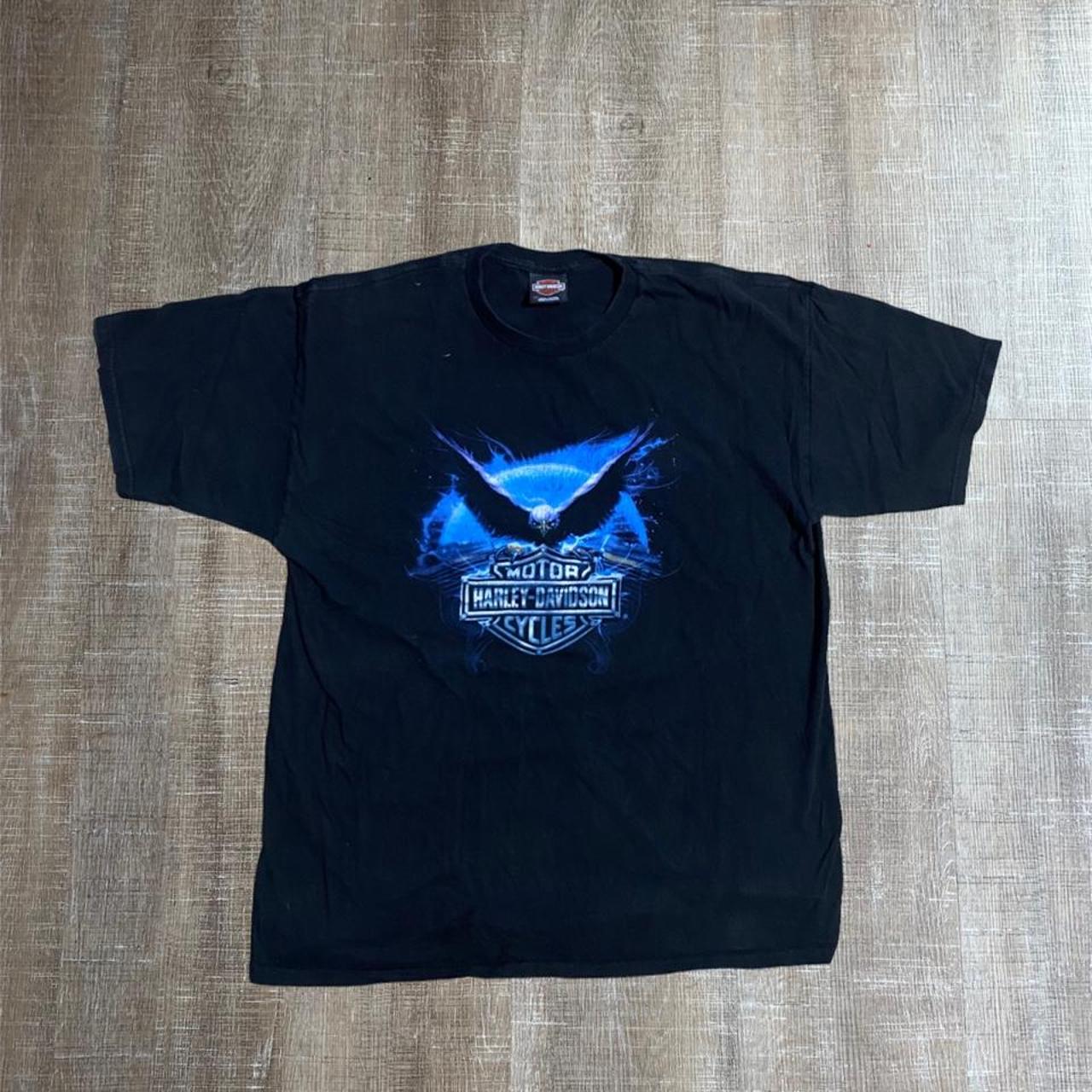 Vintage Y2K Harley Davidson Lightning Eagle Graphic... - Depop