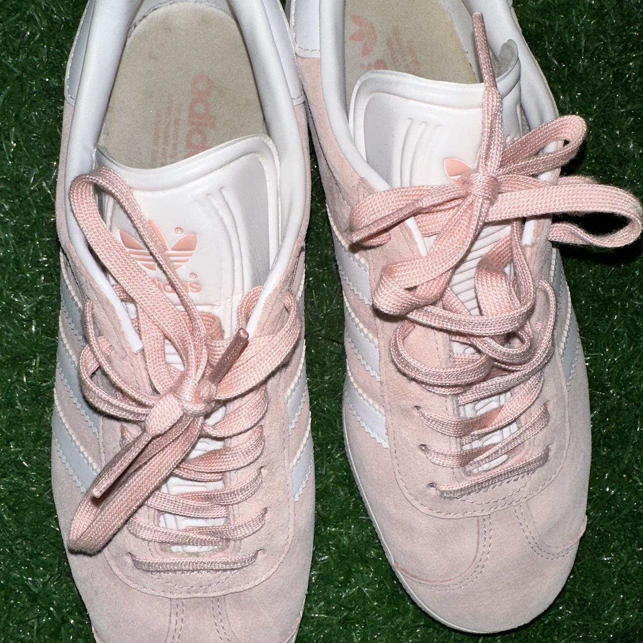 Adidas gazelles Pink / suede / white *selling as... - Depop