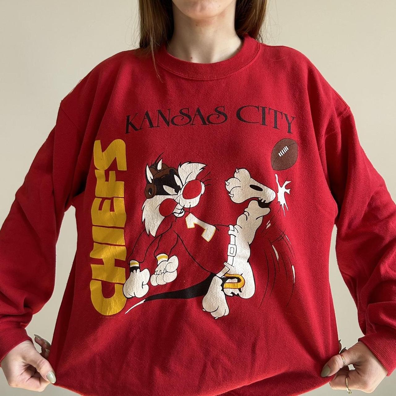 Vintage. Jostens X Kansas City Chiefs Crewneck. Size - Depop