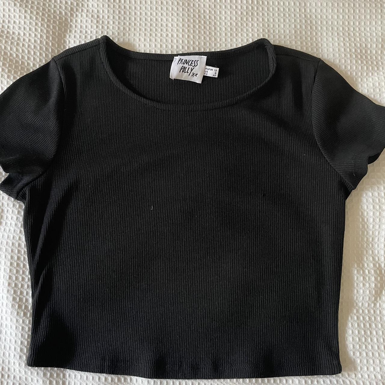 Princess Polly Women's Black Crop-top | Depop