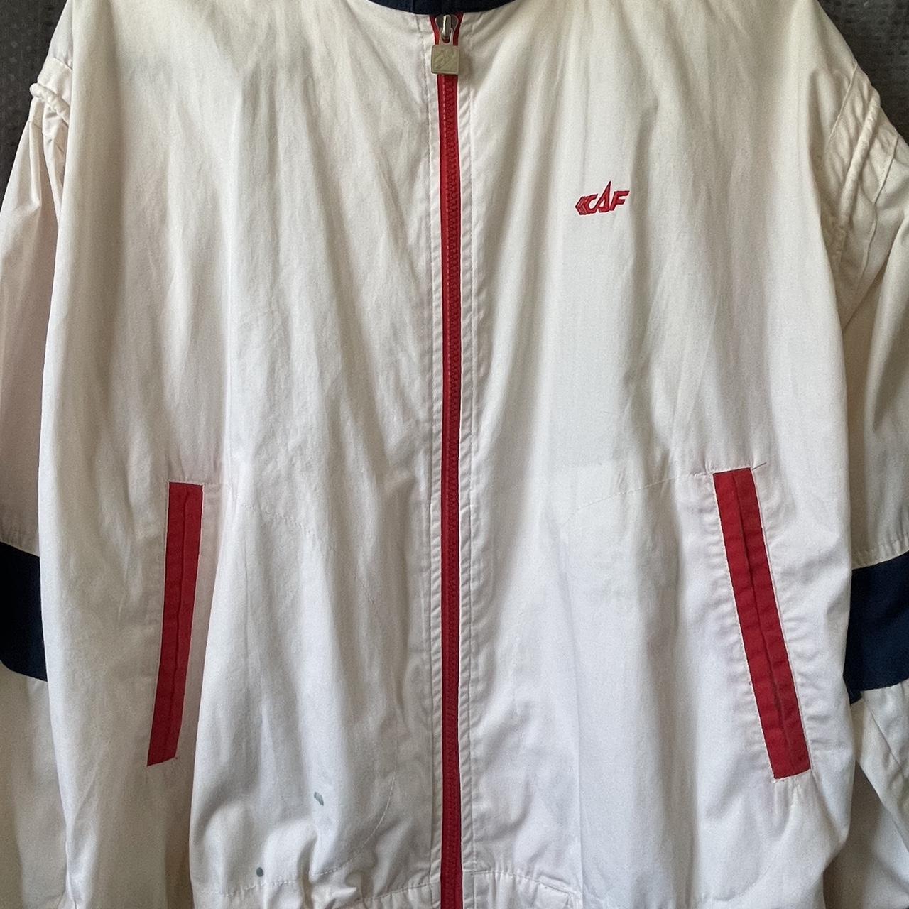 Vintage leCAF (from tag) White/Cream Windbreaker... - Depop