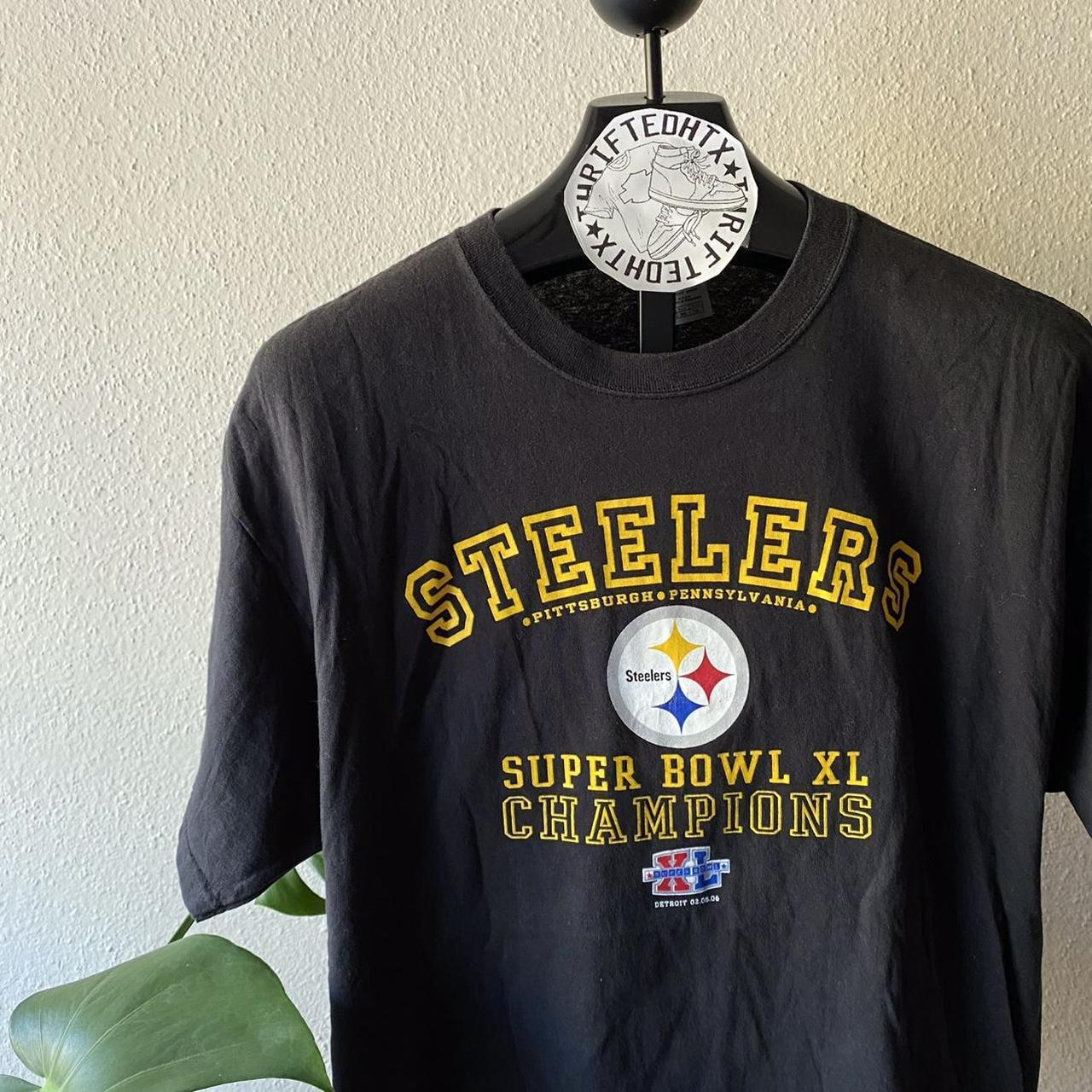 Pittsburgh Steelers T Shirt Super Bowl XL Champions Mens XL Gray NFL  Preowned