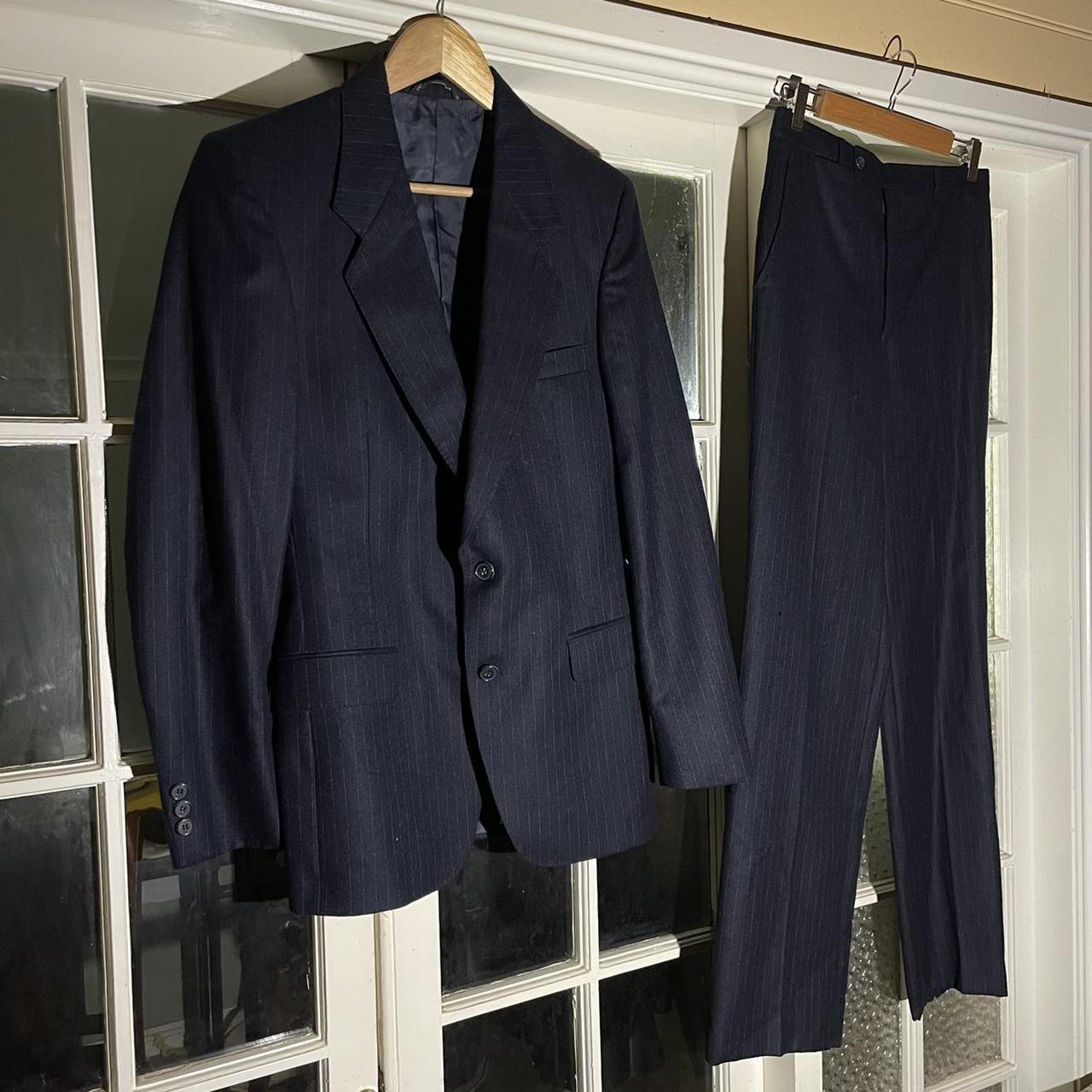 Vintage Pierre Cardin Pinstripe Wool Suit Jacket and... - Depop