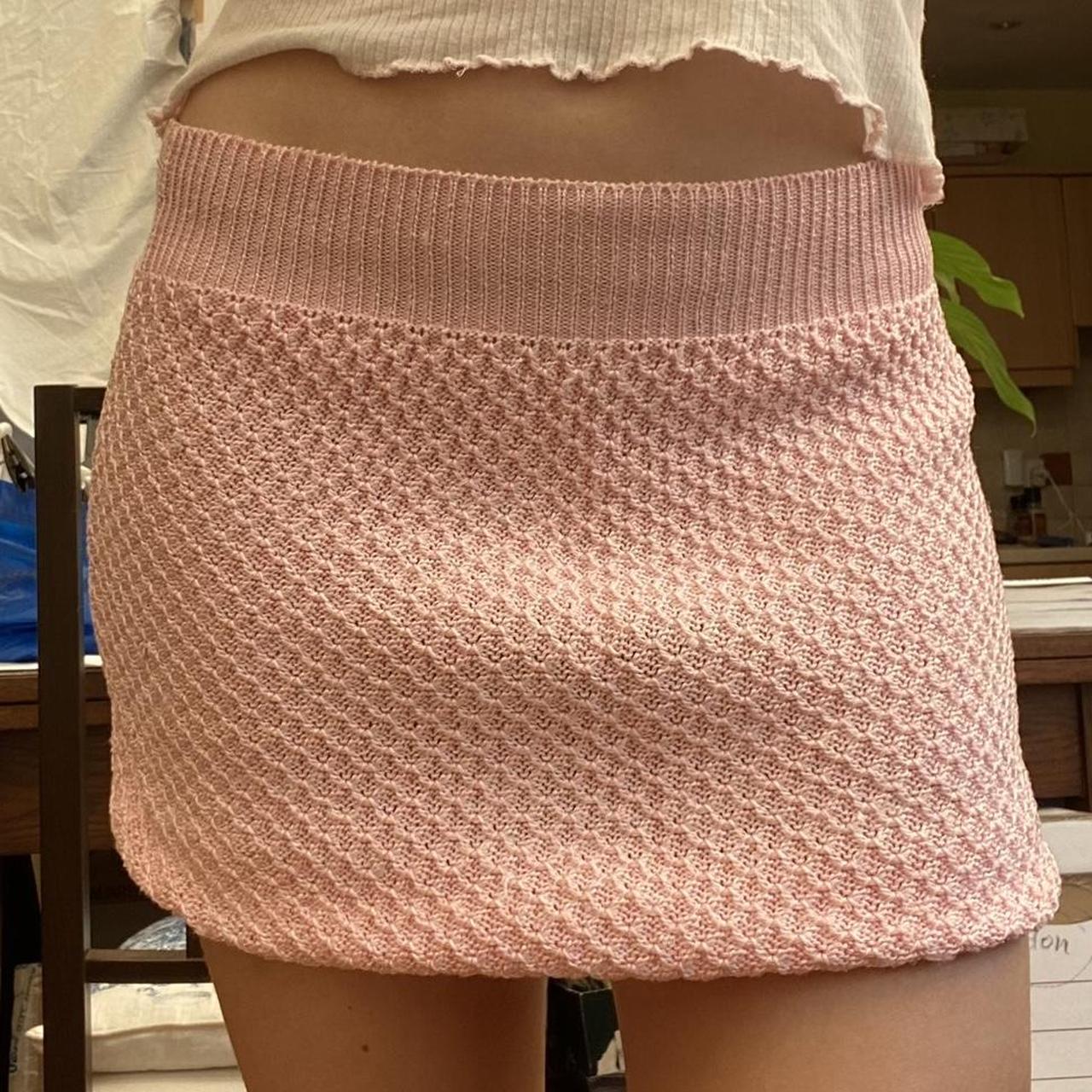 Pink crochet mini skirt! Best for size 10 #crochet... - Depop