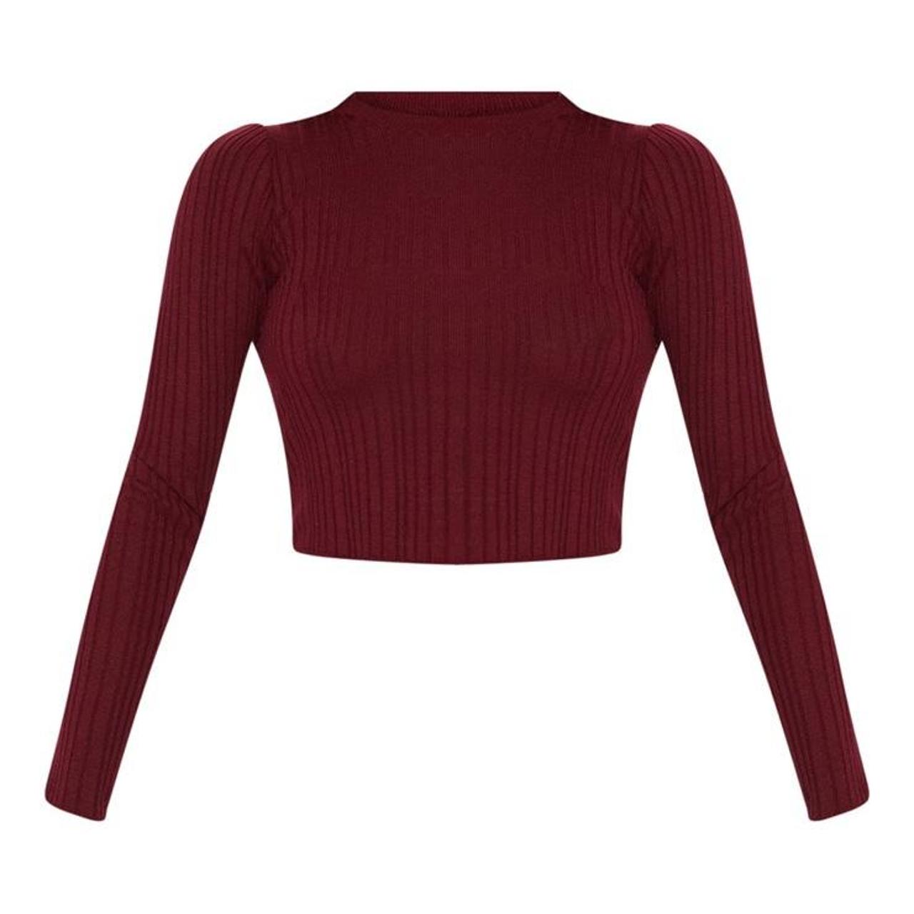 Lily Rose Cropped Long sleeve Top, Ribbed - Depop