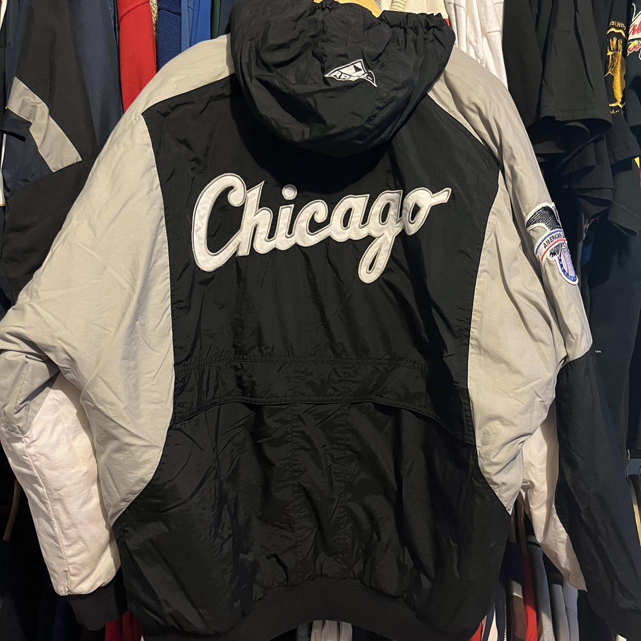 vintage 1990s chicago white sox puffer jacket size - Depop