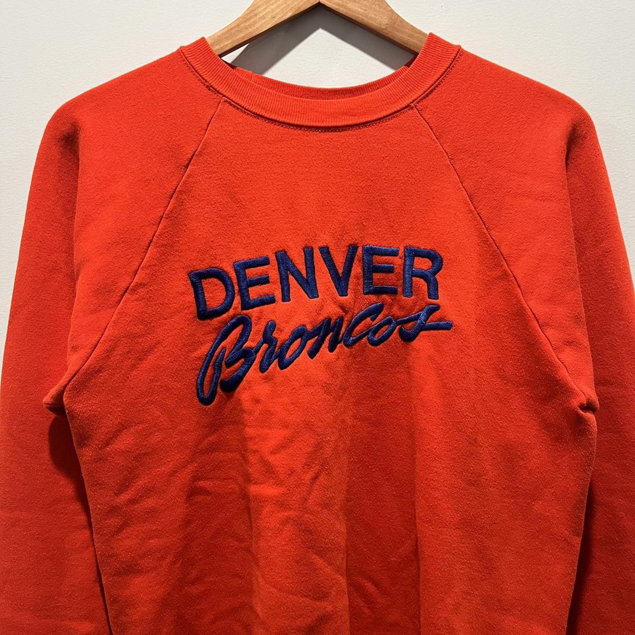 Mens Vintage 80s Champion USA Denver Broncos Orange Crush Crewneck  Sweatshirt XL