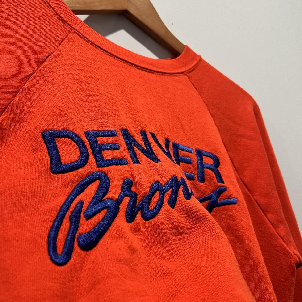 Mens Vintage 80s Champion USA Denver Broncos Orange Crush Crewneck  Sweatshirt XL