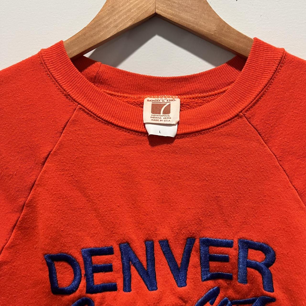 Mens Vintage 80s Champion USA Denver Broncos Orange Crush Crewneck  Sweatshirt XL