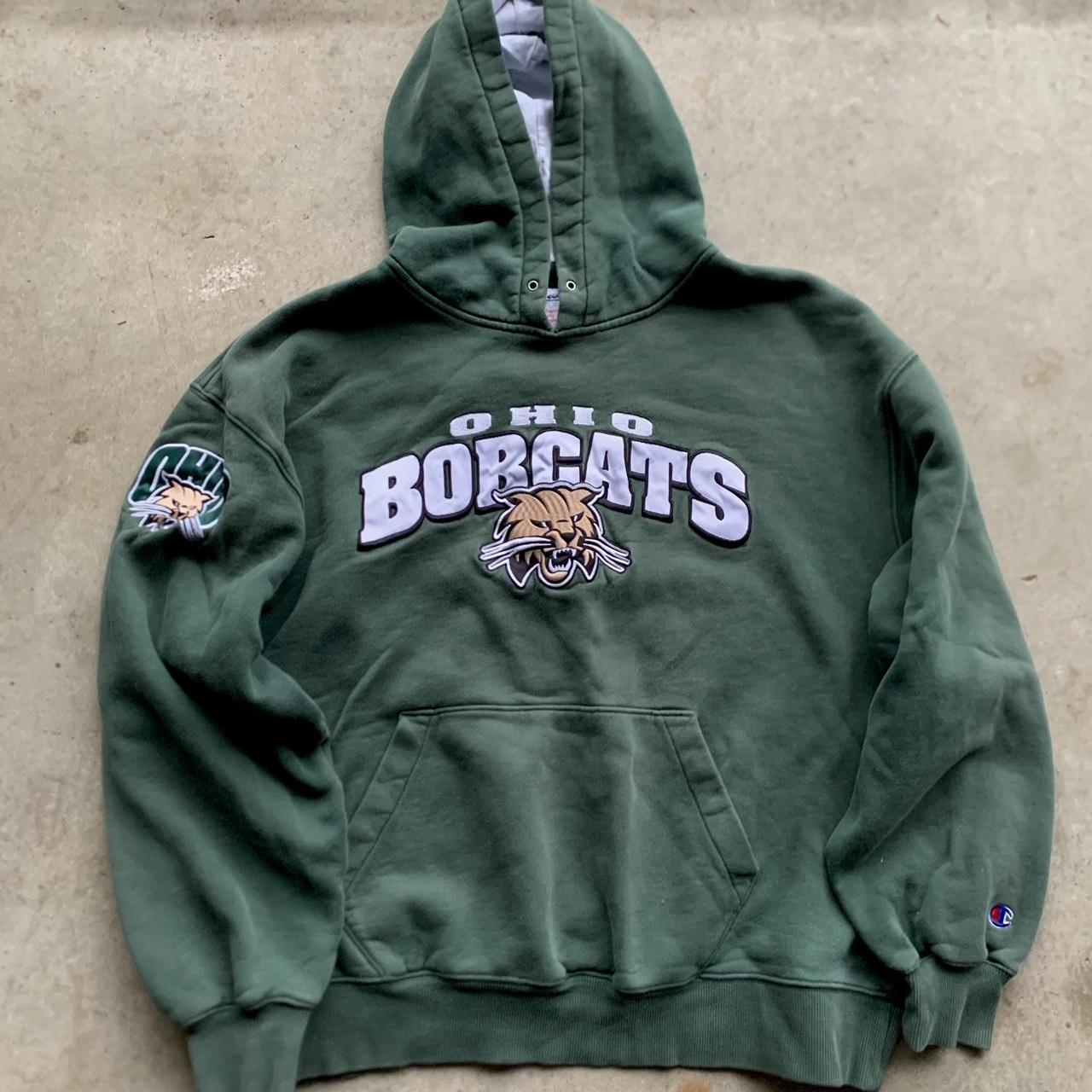 Vintage Ohio University Bobcats Hoodie Patch on... - Depop