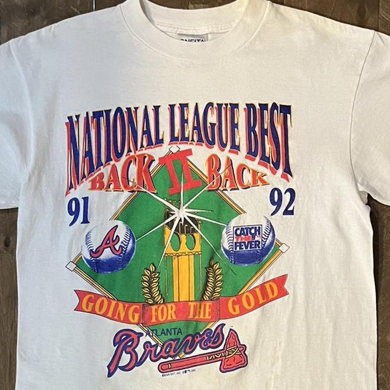 Vintage 90s MLB Atlanta Braves Graphic T-Shirt Men's - Depop