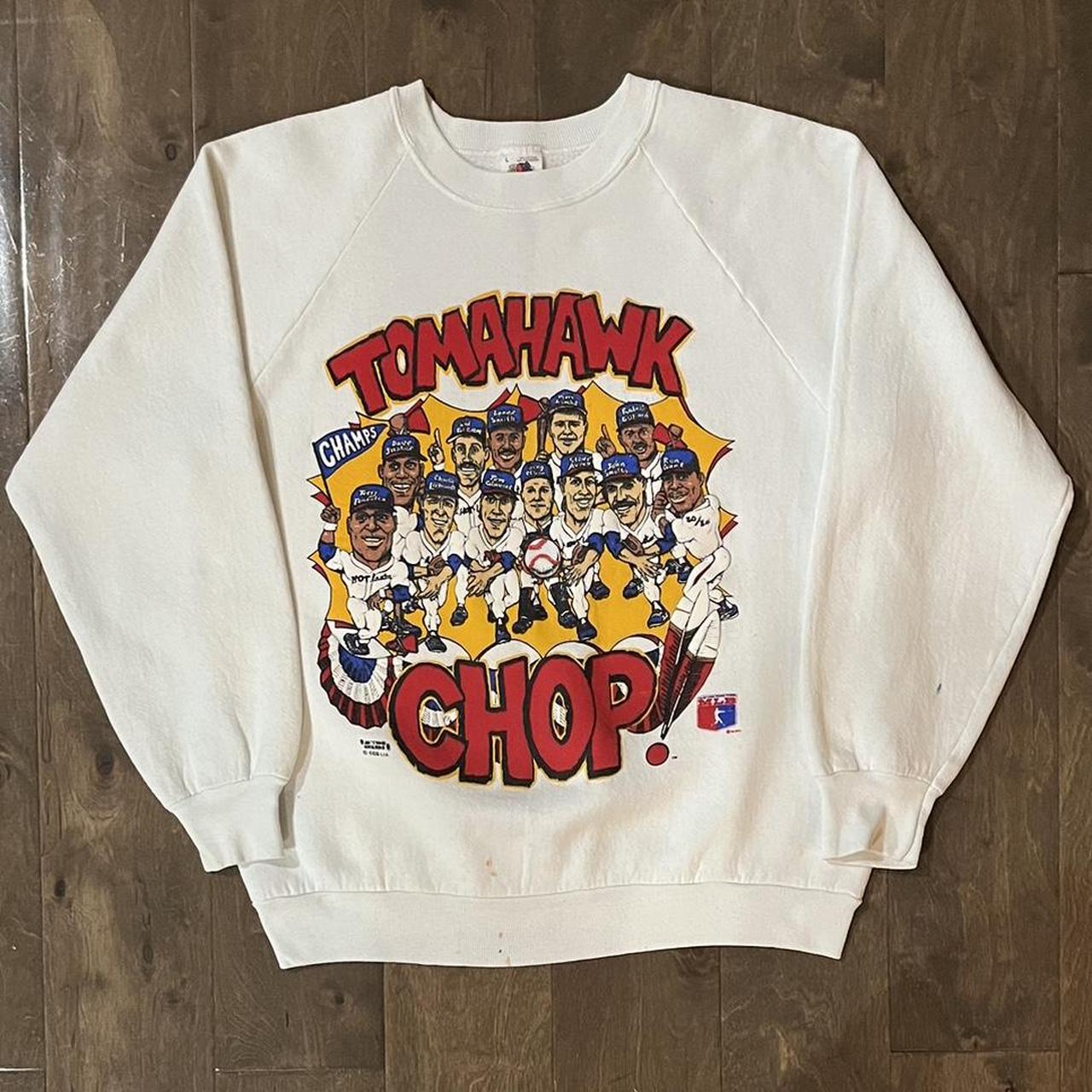 Vintage Atlanta Braves Sweatshirt Fruit Of The Loom - Depop