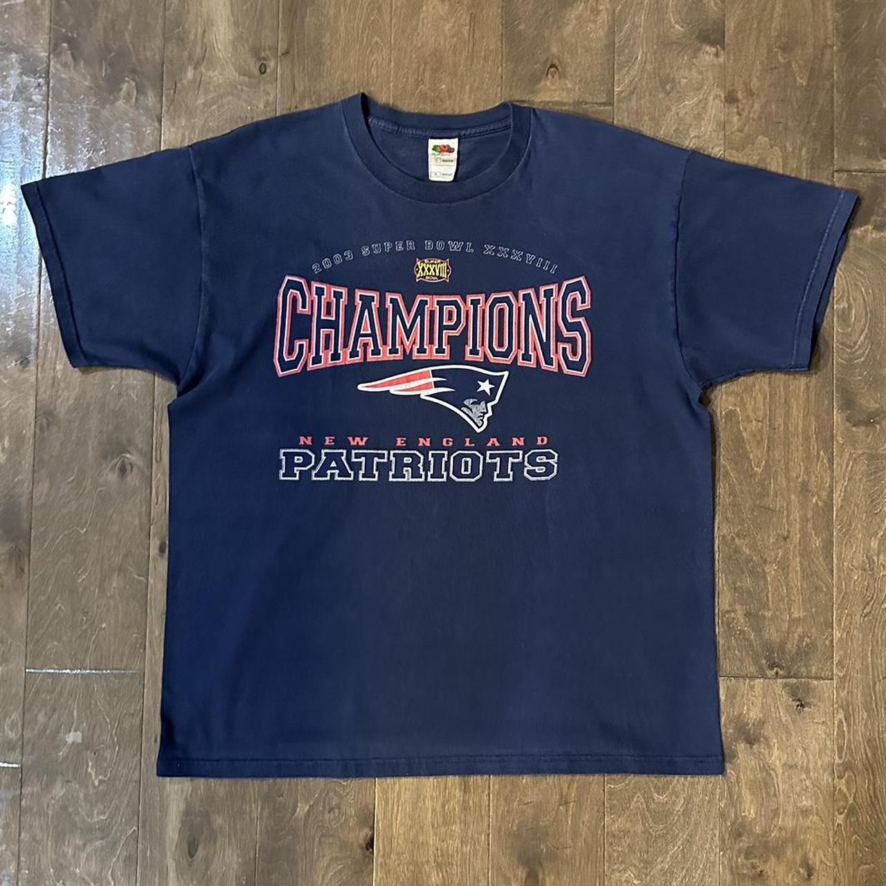 Vintage New England Patriots Super Bowl Tshirt - Depop