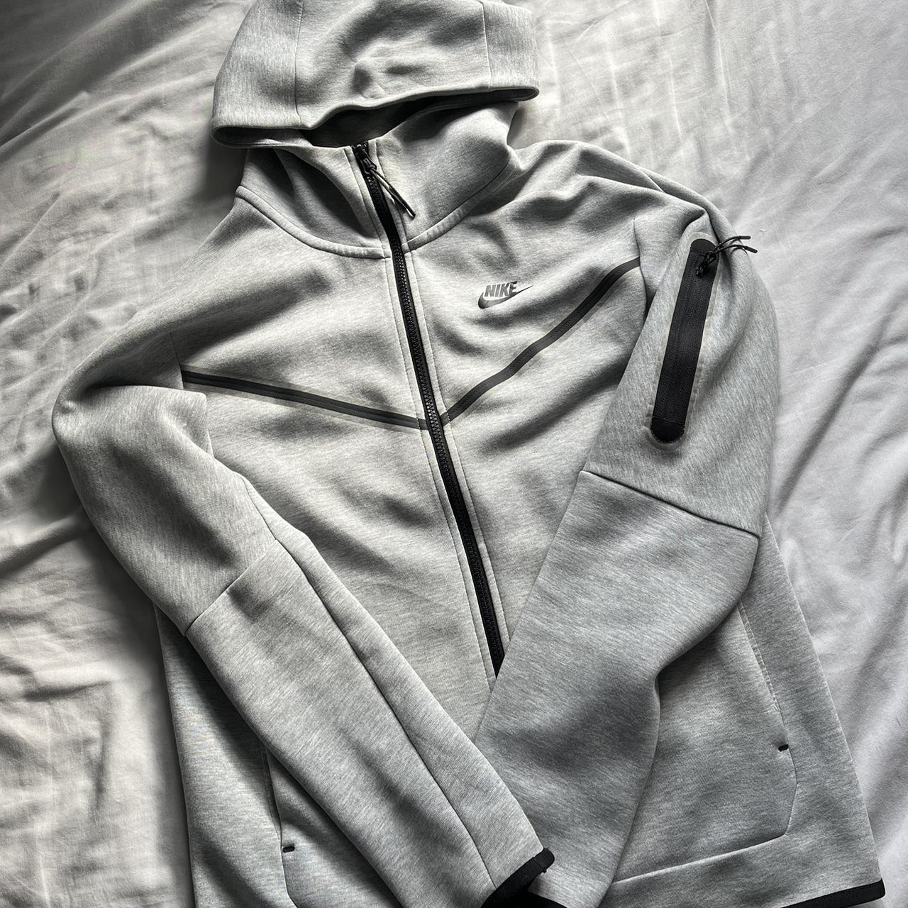 Nike tech fleece hoodie grey size small has been... Depop