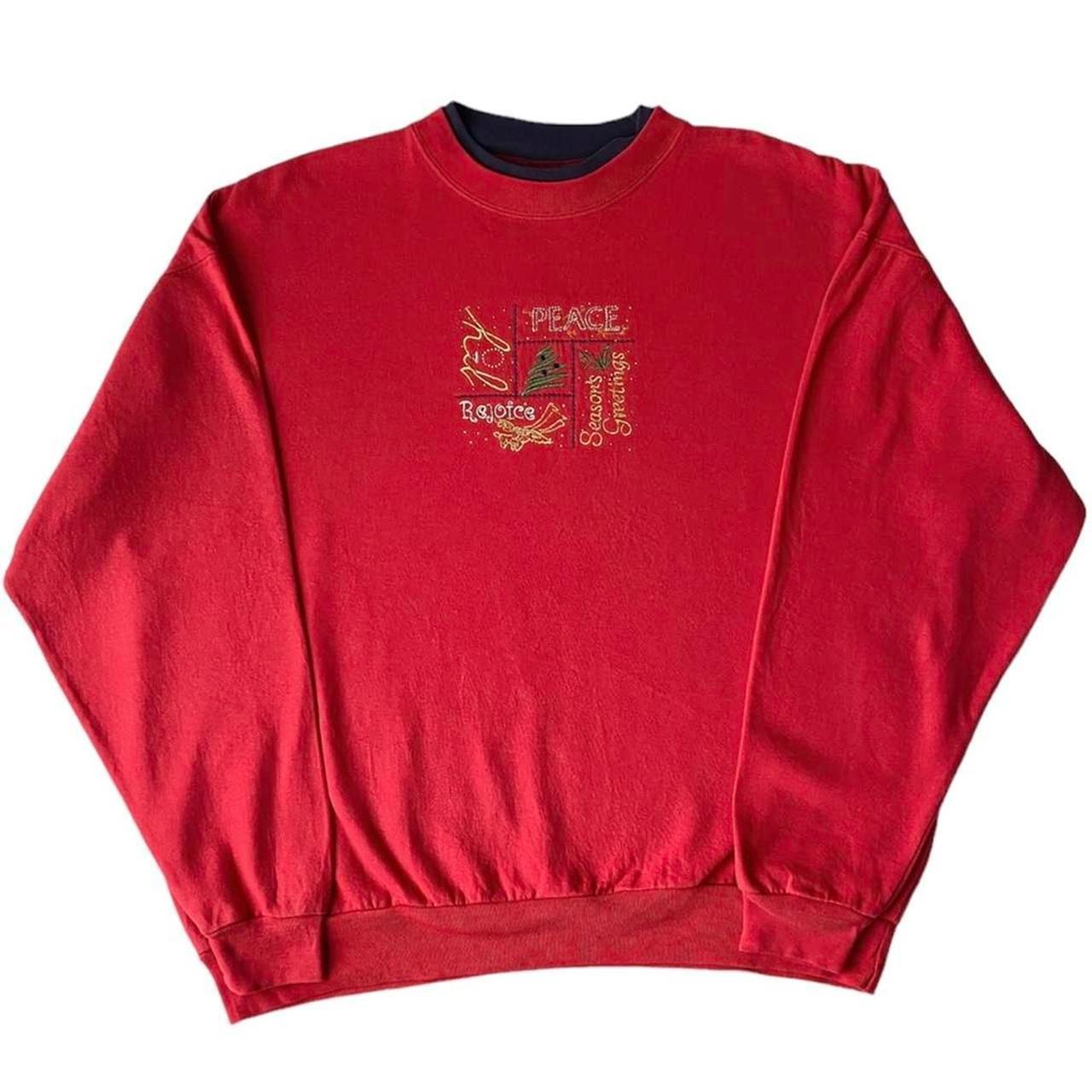Season's Greetings Christmas Sweatshirt - red... - Depop