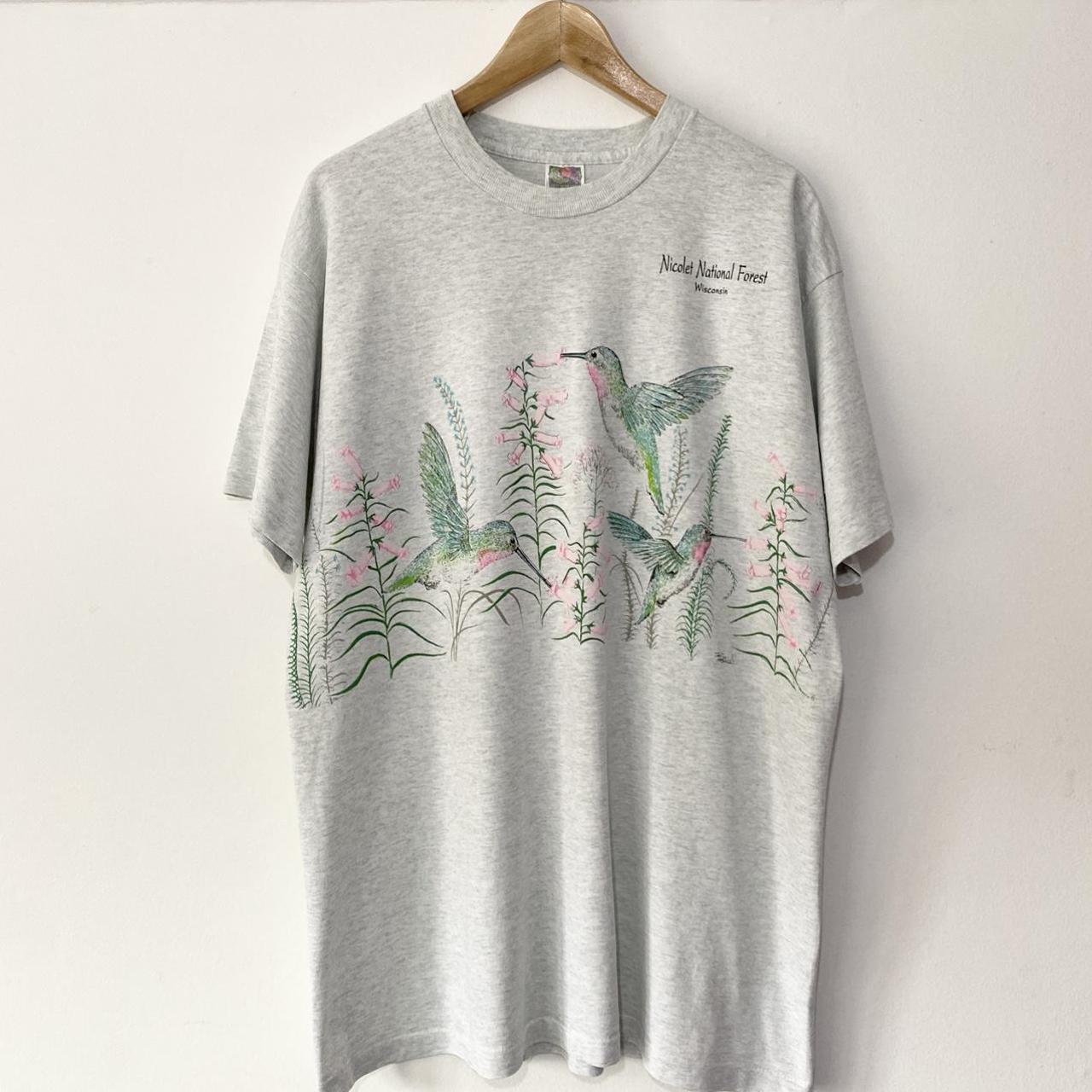 Vintage National Forest Birds Single Stitch 90s T... - Depop