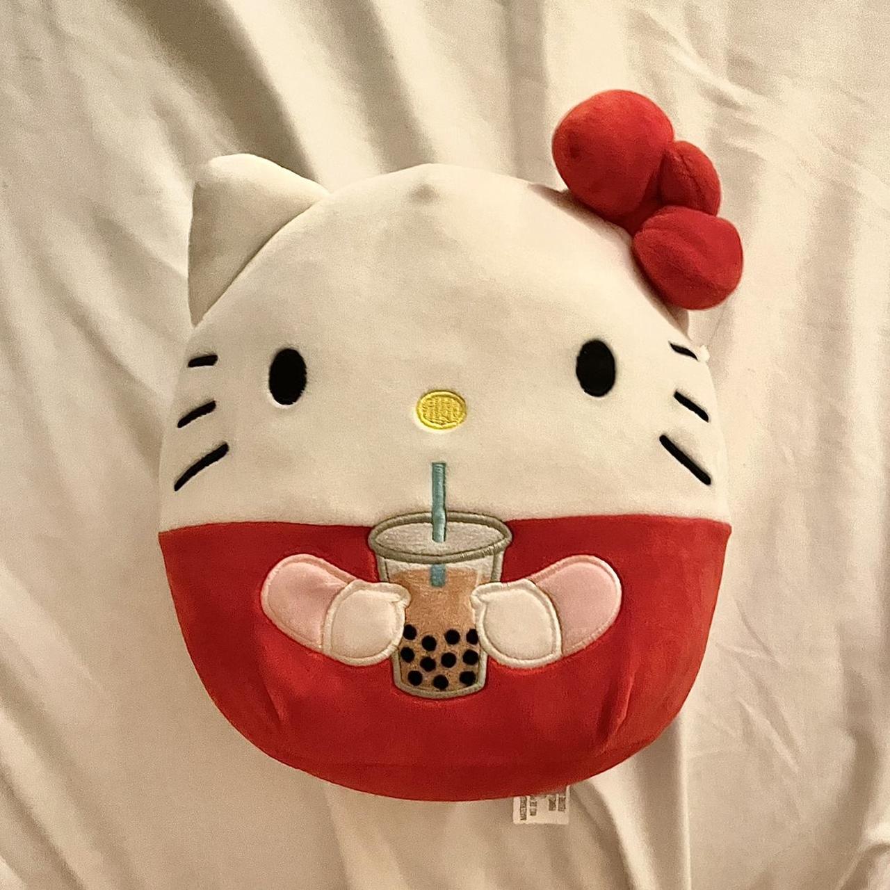 hello kitty boba squishmallow (hot topic exclusive)... Depop